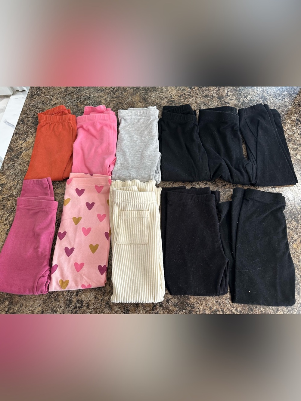 Garanimals Kids Leggings Bundle - Pink, Black, Cream, Gray, Orange